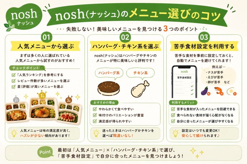 ナッシュ_選び方のコツ