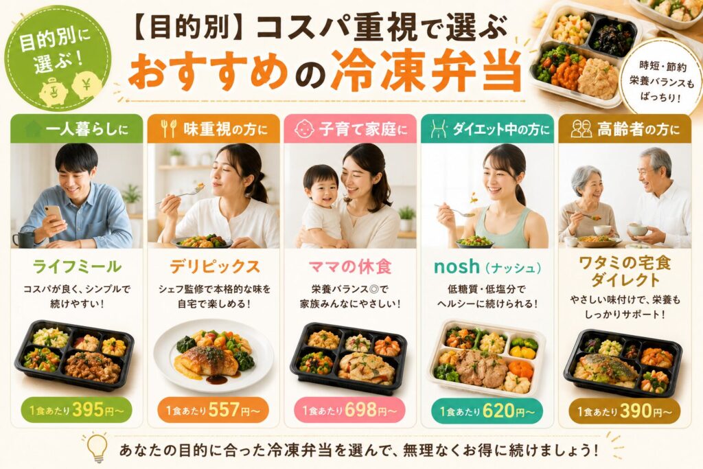 目的別おすすめ冷凍弁当