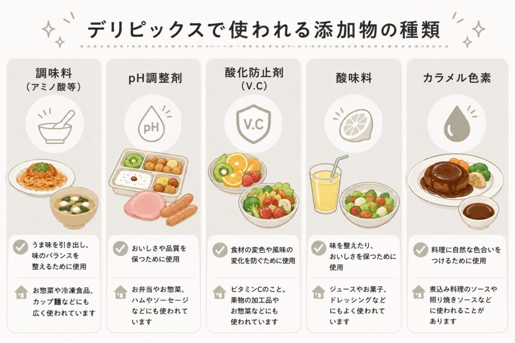 デリピックス_使われてる添加物の種類