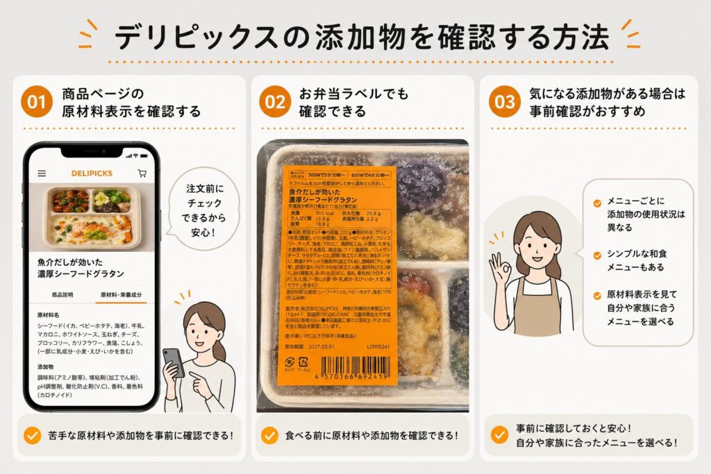 デリピックス_添加物を確認する方法